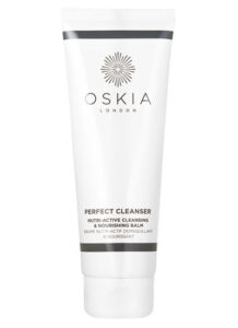 Oskia's cleansing balm is perfect for anti-aging on dry skin.