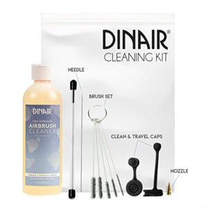 Dinair's cleaning kit comes with everything you need to keep your airbrushing kit in tip top condition. 